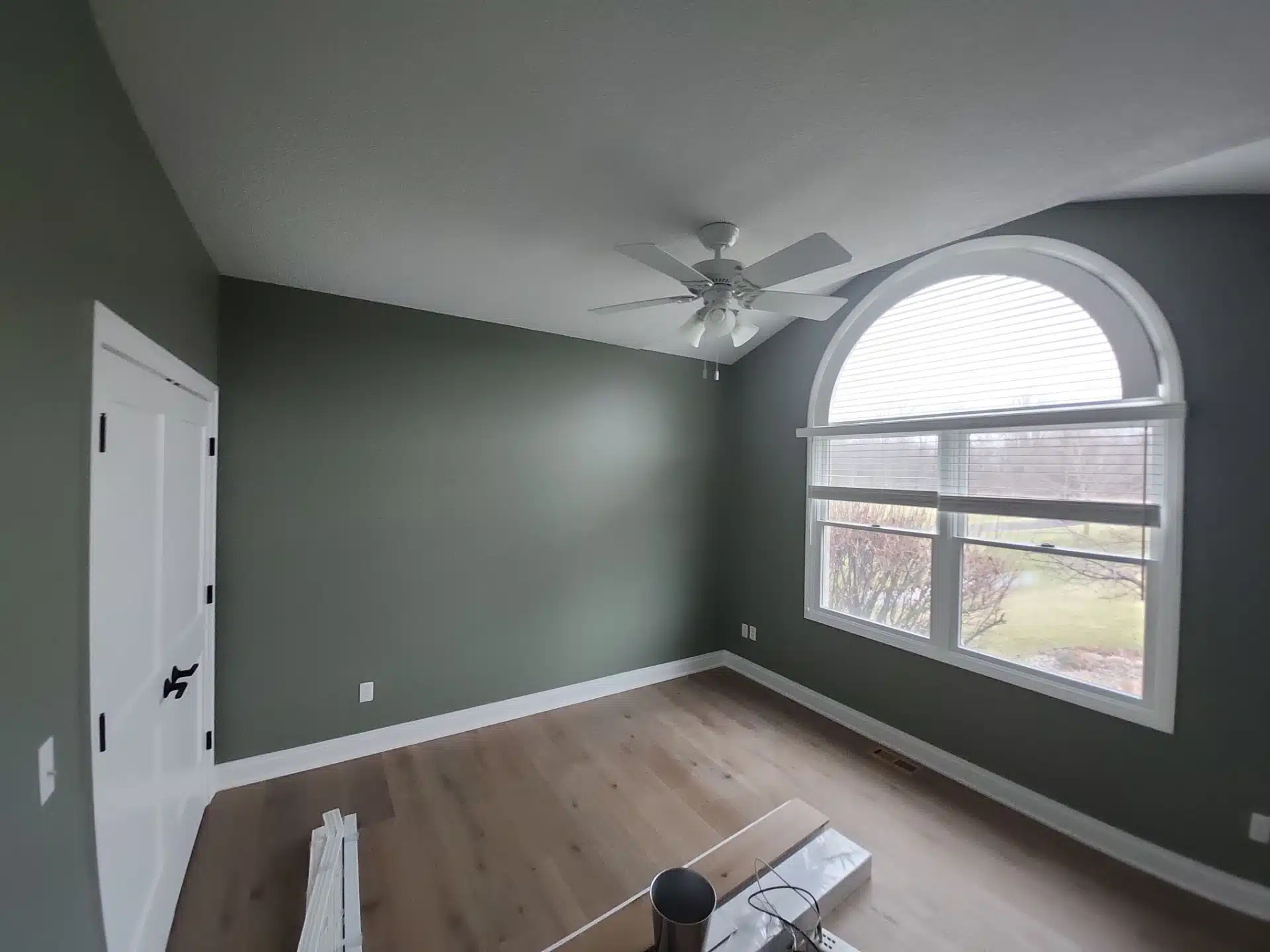 Crisp trim lines in a repainted room